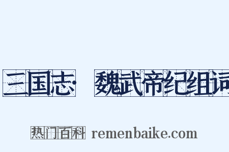 三国志·魏武帝纪组词是什么意思的图片